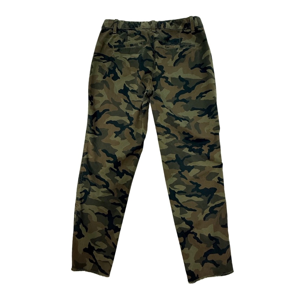 Gap Womens Girlfriend Chino Pants 4 Camo Green Raw Hem Stretch Cotton 04/19 - Picture 7 of 7